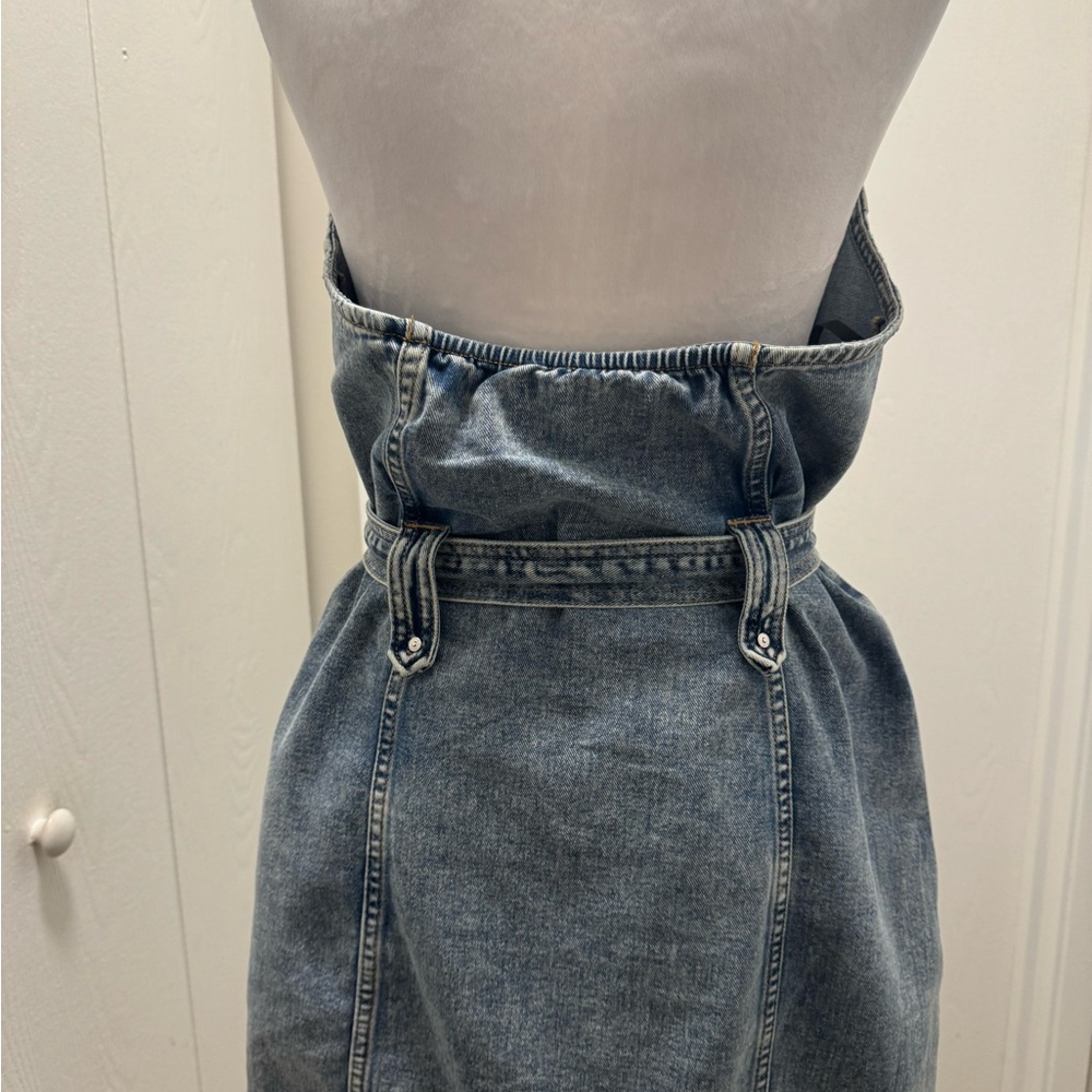 Circus NY Halter collared belted denim dress - Picture 5 of 8